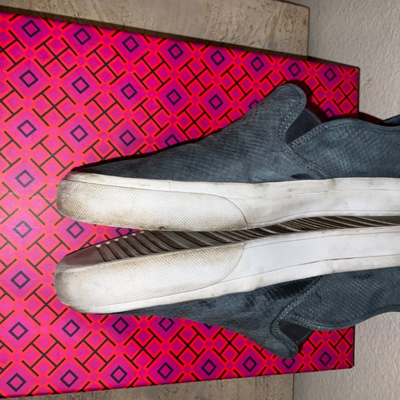 TORY BURCH Lennon Slip-On Sneaker Cobra Nubuck Navy Blue Size 9 with box - Picture 4 of 10